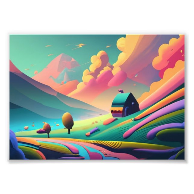 Impression Photo Dreamy Cabine Getaway dans les montagnes (Devant)