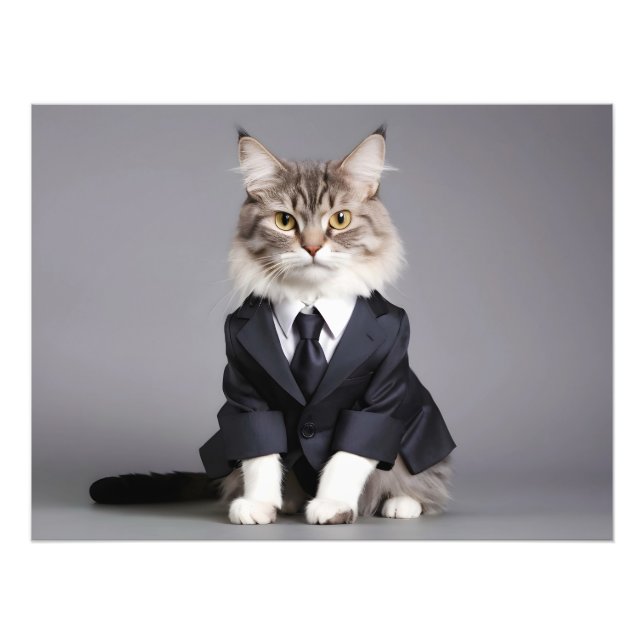 Impression Photo Drôle chat en costume (Devant)