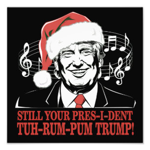 Impression Photo Drôles de chaussons de Noël du président Trump vil