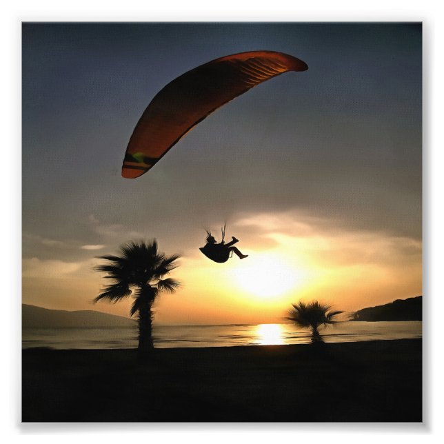 Impression Photo Dropzone At Dusk Adventure Paraglider Art (Devant)