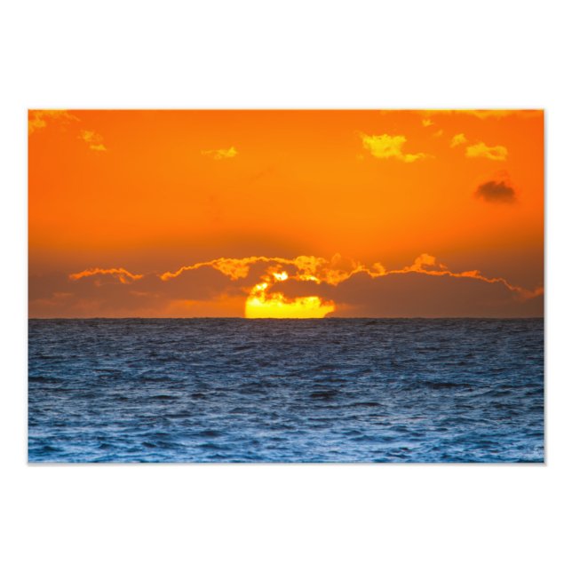 Impression photo du coucher de soleil sur l'océan (Devant)