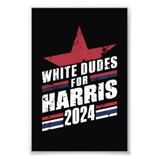 Impression Photo Dudes Blanches Pour Kamala Harris 2024 (Devant)