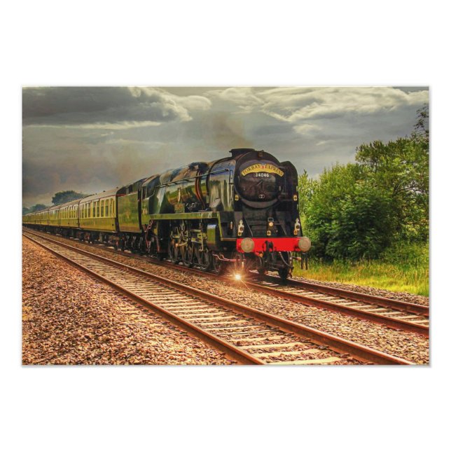 Impression photo d'un train à locomotive vintage d (Devant)