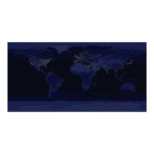 Impression Photo Earth at Night Panoramic city lights from Space (Devant)