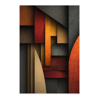 Impression Photo Earth Tone Geometric Layers Abstract