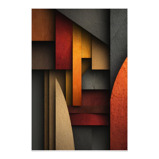 Impression Photo Earth Tone Geometric Layers Abstract (Devant)