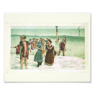 Impression Photo Eau Bébé Nage Vintage