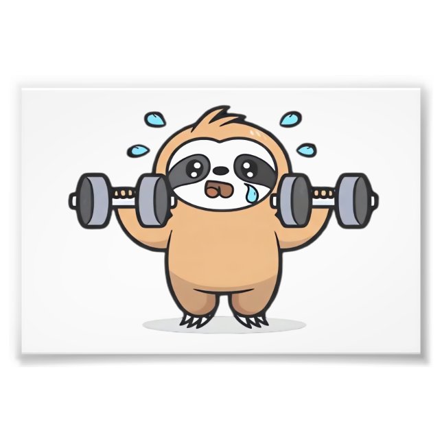 Impression Photo Échec de la salle de sport Chibi Sloth � A drôle d (Devant)