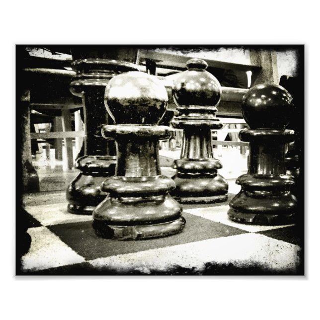 Impression Photo Échecs en noir et blanc (Devant)