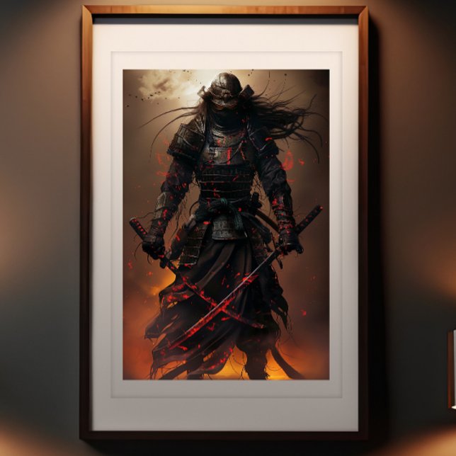 Impression Photo Eclipse de Samurai - Enigmatic Warrior Art Print (Samurai's Eclipse - Enigmatic Warrior Art Print)