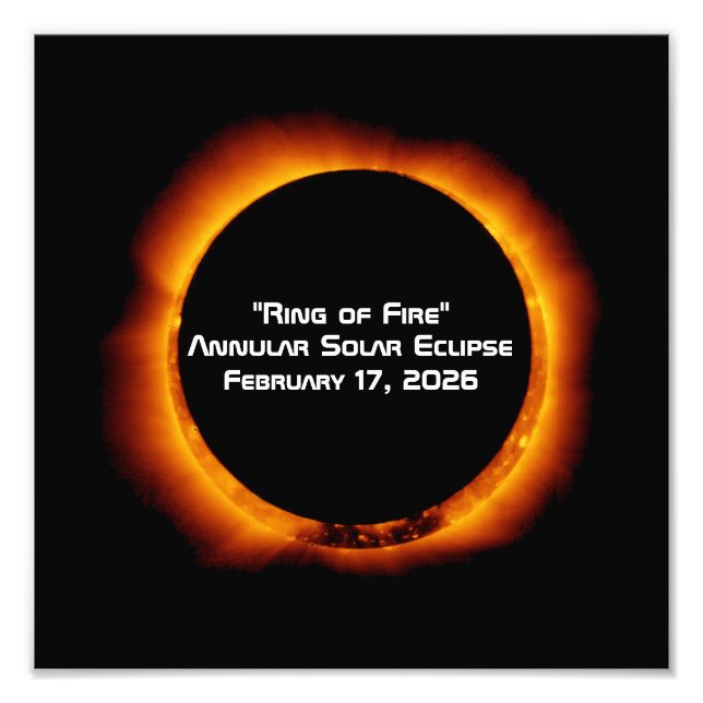 Impression Photo Éclipse solaire annulaire de 2026 (Devant)