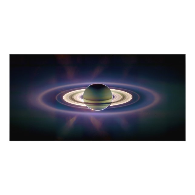 Impression Photo Éclipse solaire de Saturne de Cassini Spacecraft (Devant)