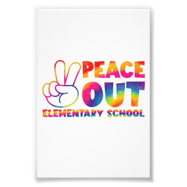Impression Photo École primaire Peace Out Tie Dye Dernier jour  (Devant)
