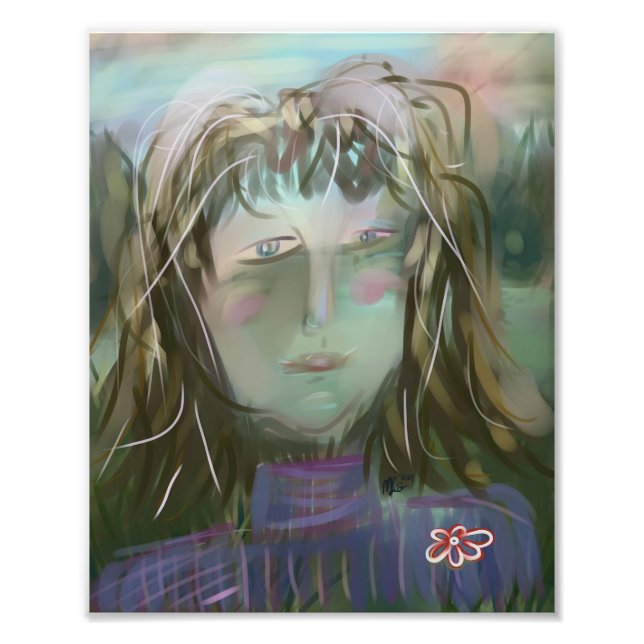 Impression Photo Écoute ~ Portrait Féminin Moderne (Devant)