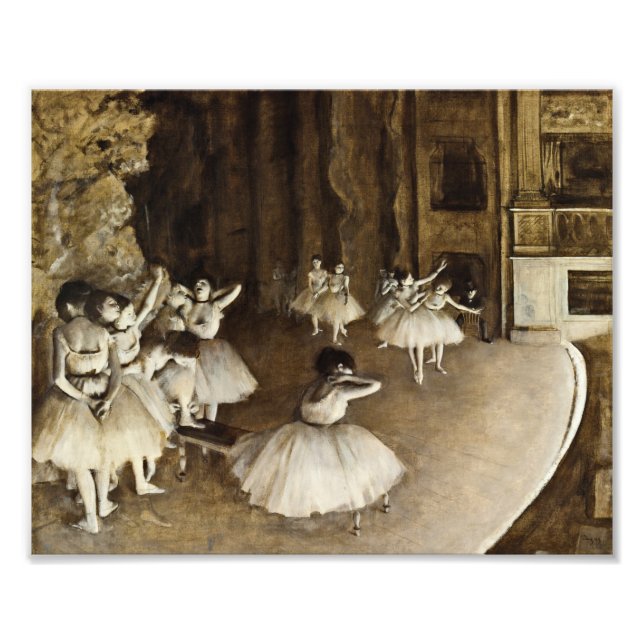 Impression Photo Edgar Degas - Répétition De Ballet Sur scène (Devant)