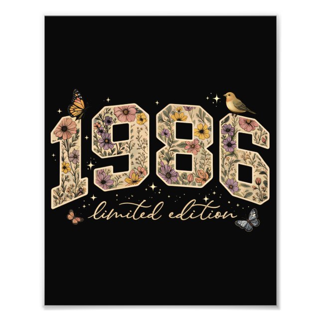 Impression Photo Édition limitée 40e anniversaire floral 1986 (Devant)