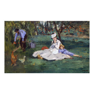 Impression Photo Edouard Manet - La famille Monet dans son jardin