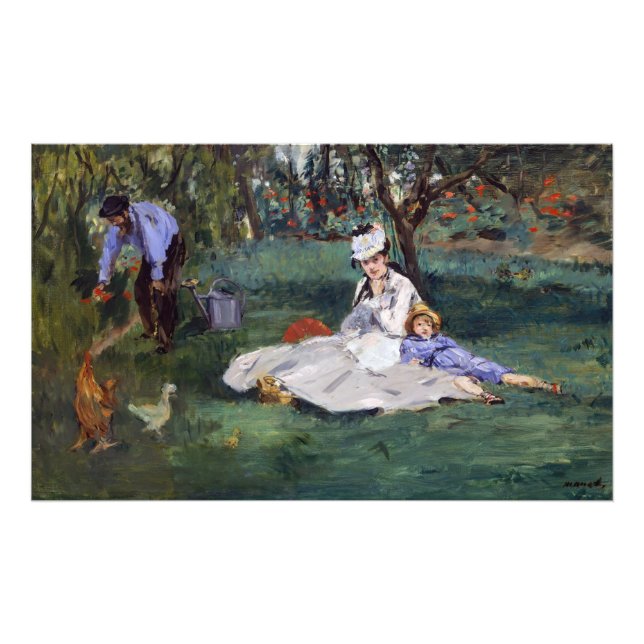 Impression Photo Edouard Manet - La famille Monet dans son jardin (Devant)