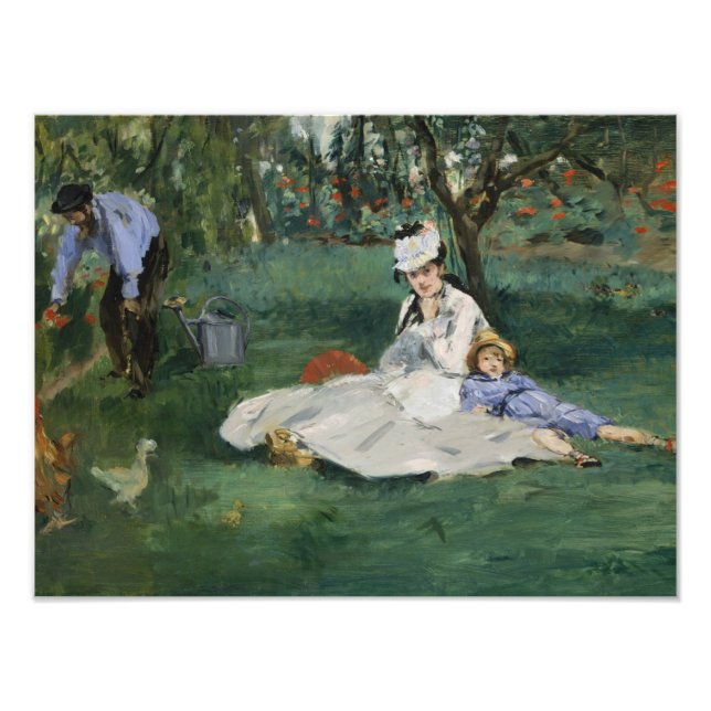 Impression Photo Edouard Manet - La Famille Monet dans son jardin (Devant)