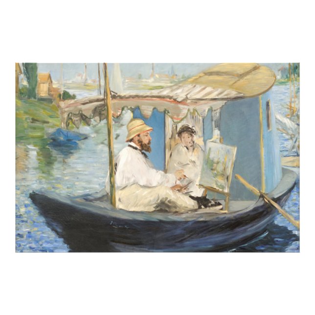 Impression Photo Edouard Manet - Monet Peinture sur son Studio Boat (Devant)