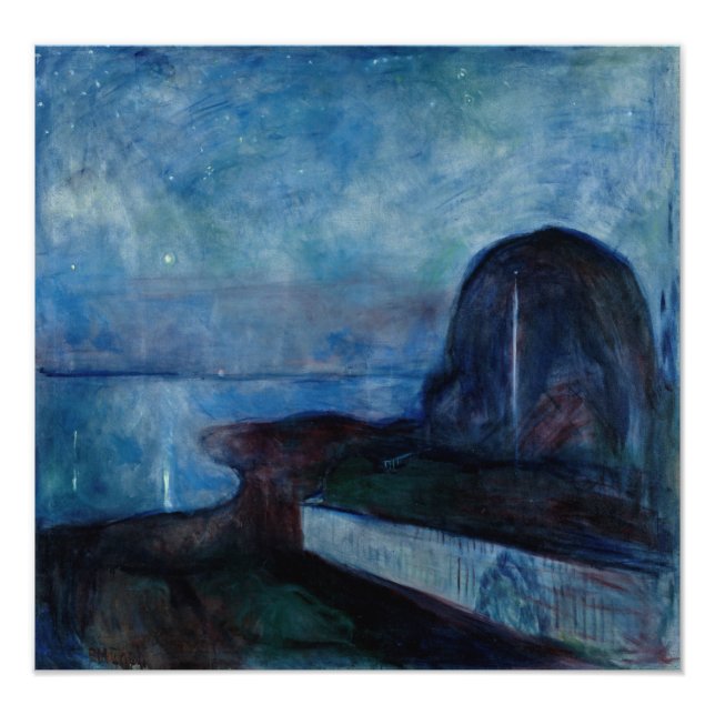 Impression Photo Edvard Munch - Nuit étoilée 1893 (Devant)