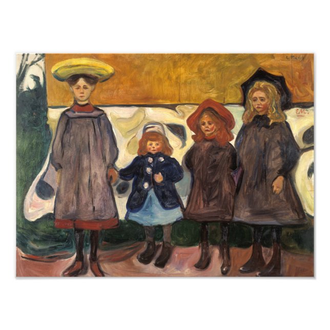 Impression Photo Edvard Munch - Quatre filles à Asgardstrand (Devant)