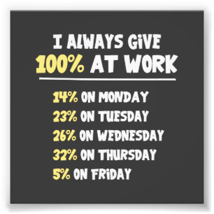 Impression Photo Effort 100% au travail