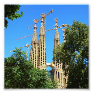 Impression Photo Église de la Sagrada Familia à Barcelone, Espagne