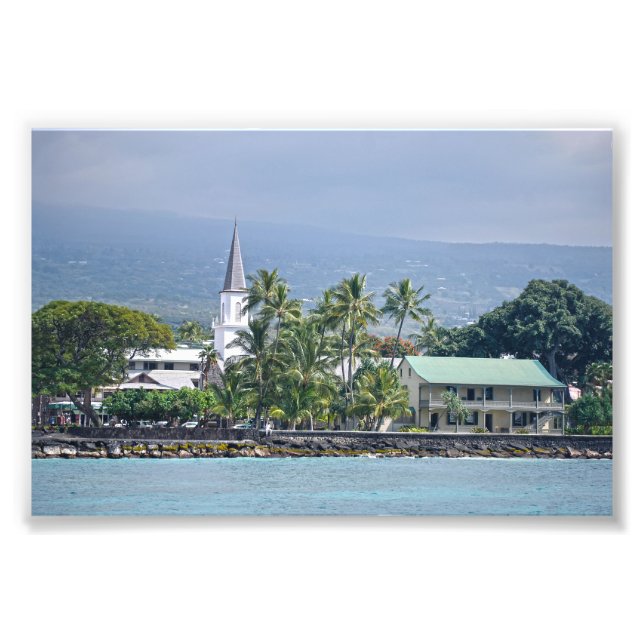 Impression Photo Église Mokuaikaua, Palais Hulihee, Kailua-Kona, HI (Devant)