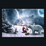 Impression Photo Église Santa Claus et Polar Bear<br><div class="desc">Père Noël et Ours polaire dans la neige. frontiernow.com</div>