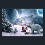 Impression Photo Église Santa Claus et Polar Bear<br><div class="desc">Père Noël et Ours polaire dans la neige. frontiernow.com</div>