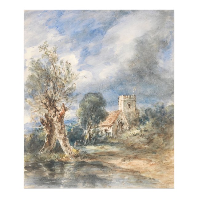 Impression Photo Église Stoke Poges (1834) John Constable (Devant)