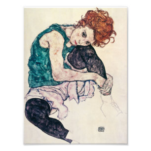 Impression Photo Egon Schiele a posé la copie de femme