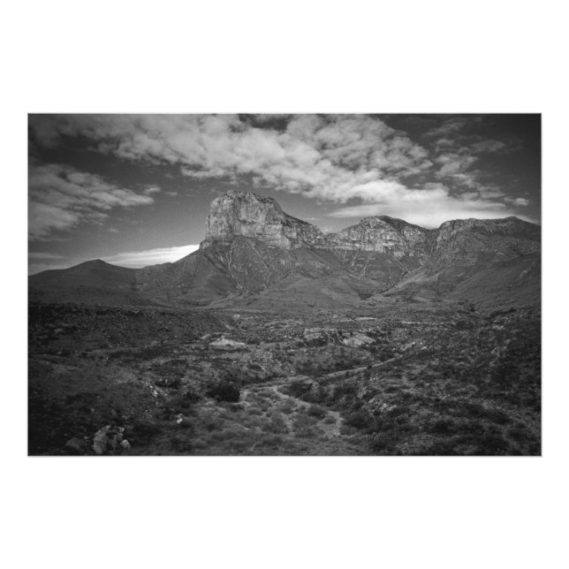 Impression Photo El Capitan en noir et blanc (Devant)