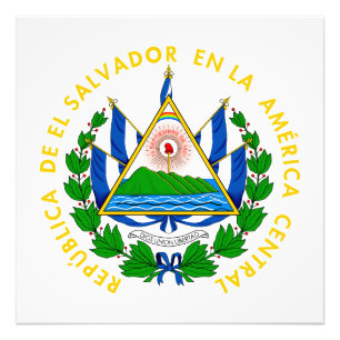 Impression Photo El Salvador pays blason armoiries symbole emblème