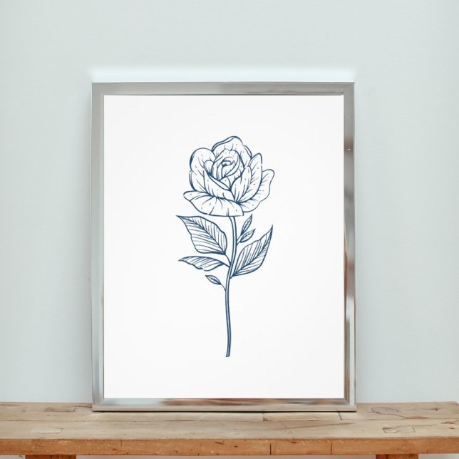 Impression Photo Élégance solitaire : Un Rose bleu unique (Créateur téléchargé)