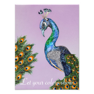 Impression Photo Elégant Aquarelle Peacock personnalisable