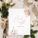 Impression Photo Élégant Aquarelle Pétales et Prosecco Pink floral<br><div class="desc">Elégant Aquarelle Pétales et Prosecco Douche à nuptiale rose</div>