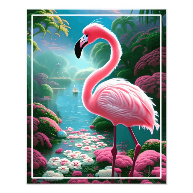 Impression Photo Élégant Flamant rose tropical-70852 (Devant)