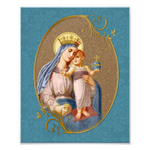 Impression Photo Élégante Vierge Marie Bébé Jésus Religieux Catholi