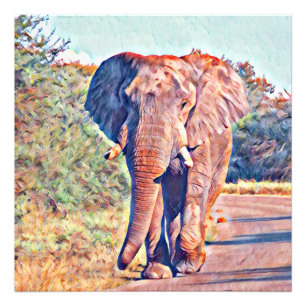 Impression Photo éléphant aquarell
