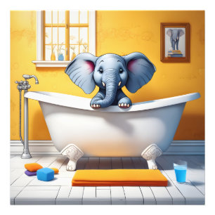 Impression Photo Eléphant dans le bain