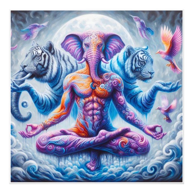 Impression Photo Eléphant homme spirituel (Devant)