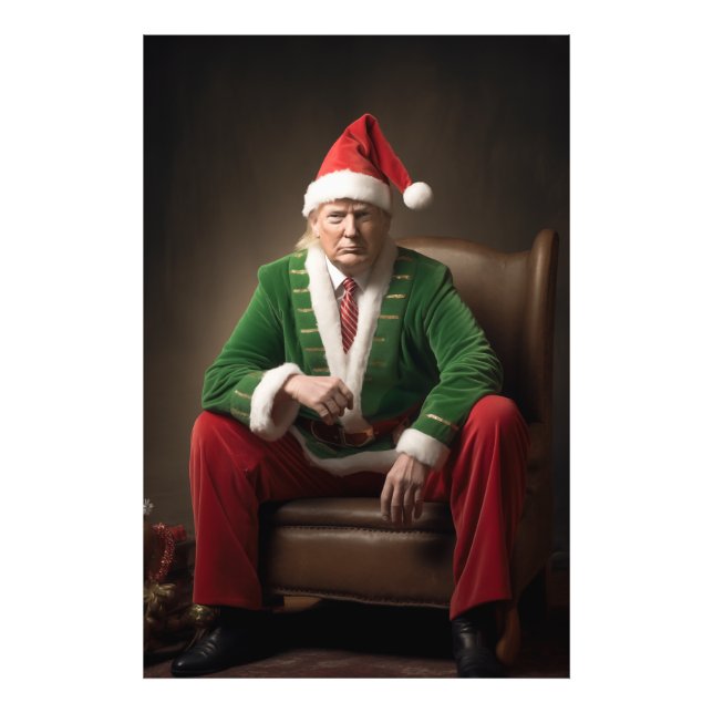 Impression Photo Elf de Noël Donald Trump (Devant)