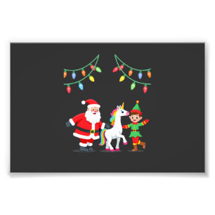 Impression Photo Elfe de Noël Dabbing Licorne Enfants Garçons Homme