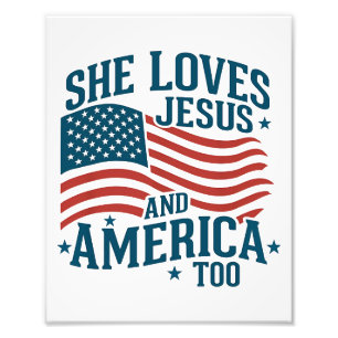 Impression Photo Elle Aime Jésus Et L'Amérique Aussi États-Unis Dra