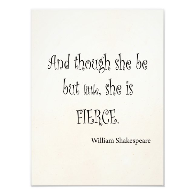 Impression Photo Elle n'est que petite elle est Fierce Shakespeare  (Devant)
