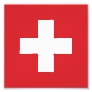 Impression Photo Emblème Drapeau Suisse