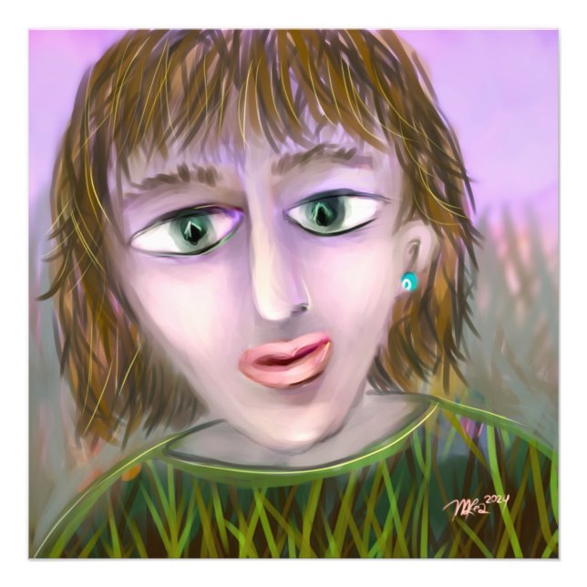 Impression Photo Emerald Curiosity ~ Modern Feminine Portrait Wall  (Devant)