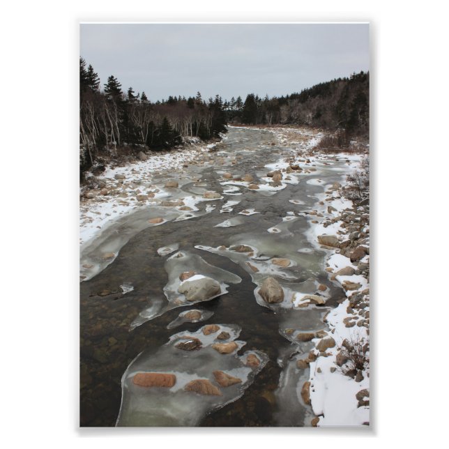 Impression Photo Empreinte de pas glaciale en rivière (Devant)